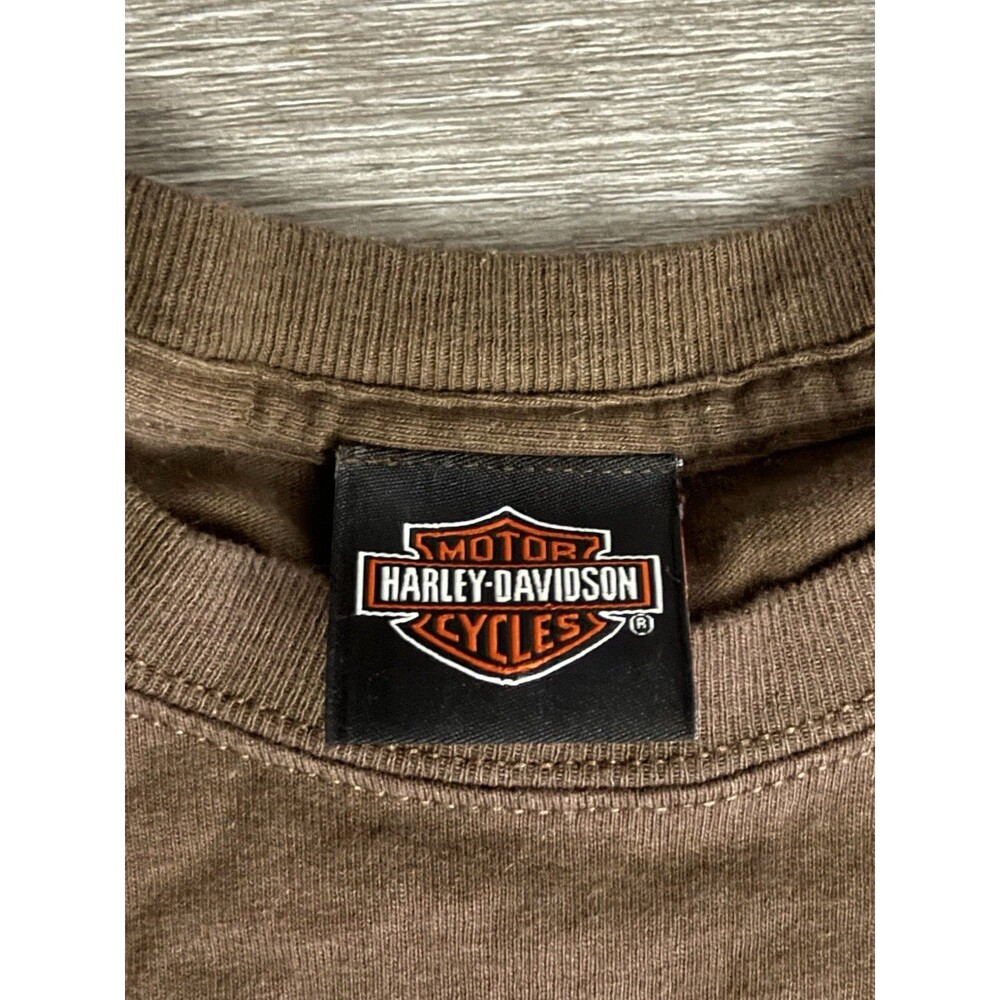 Vintage 2012 Harley-Davidson Eagle Wing Graphic Pocket T-Shirt Faded Brown small - Picture 3 of 6